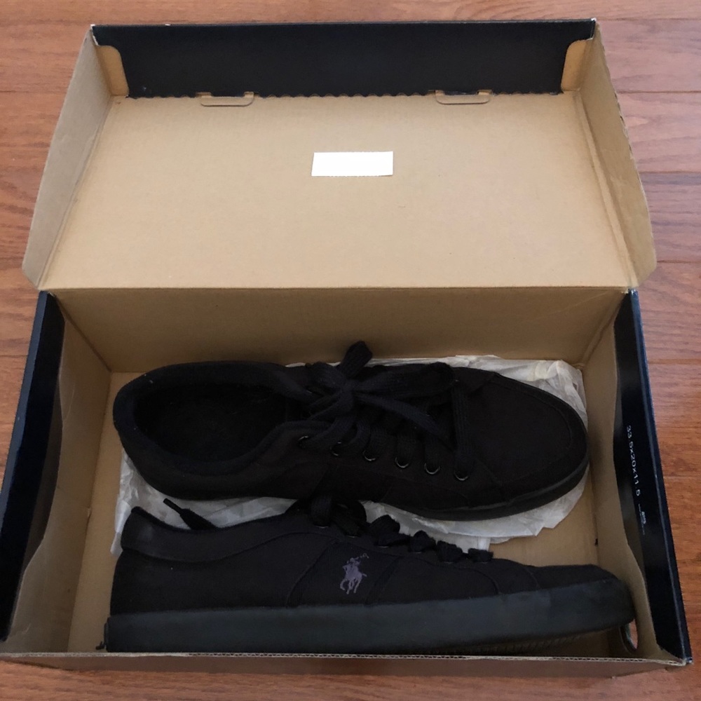 Original Polo Ralph Lauren Black Fabric Sneakers